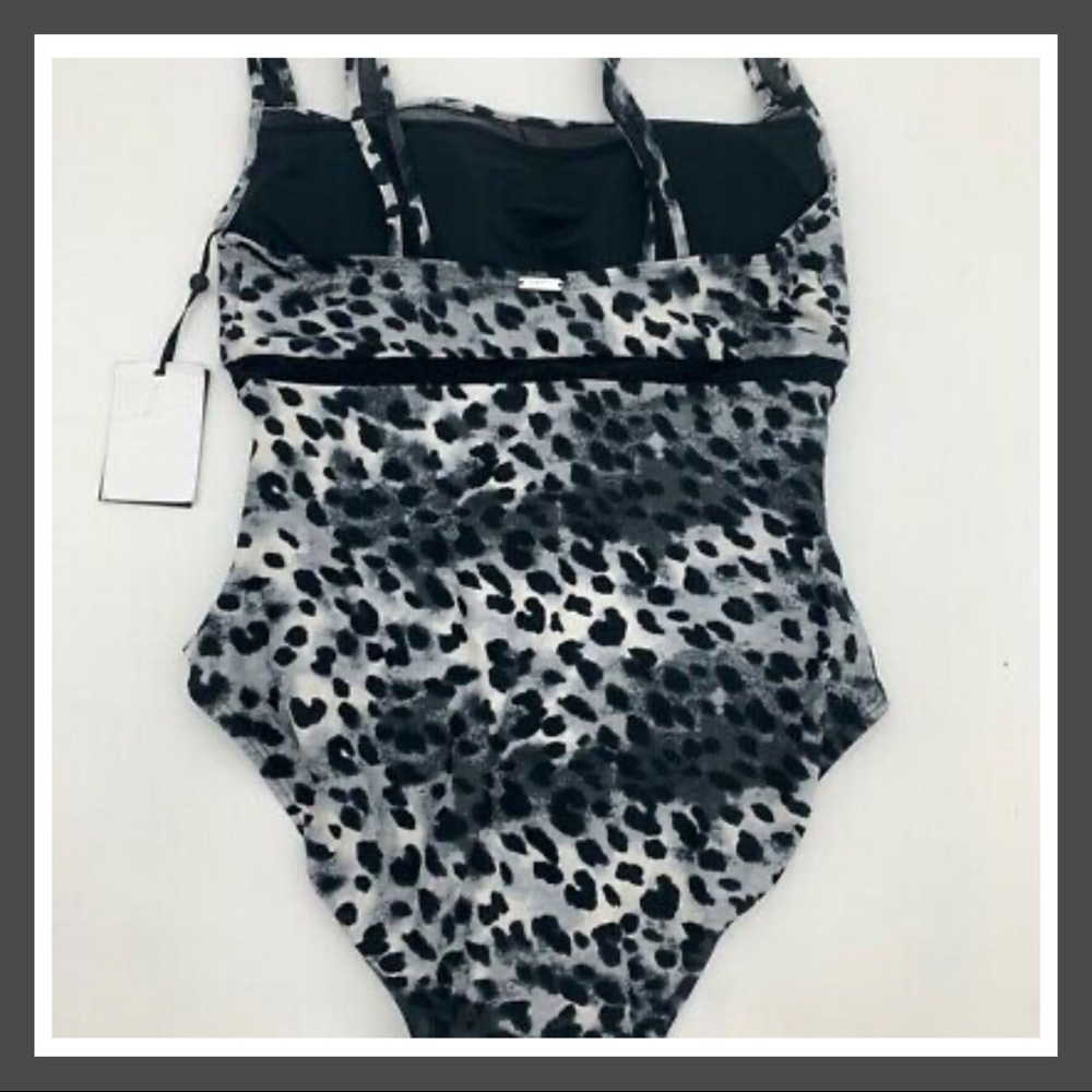 DKNY Animal Print Mesh Detail One Piece Swimsuit - Picture 5 of 15